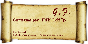 Gerstmayer Fülöp névjegykártya